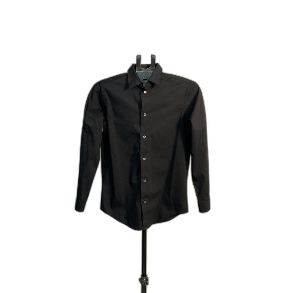 Calvin Klein Men's Black Dress Shirt Slim Fit Stretch Sz 18
