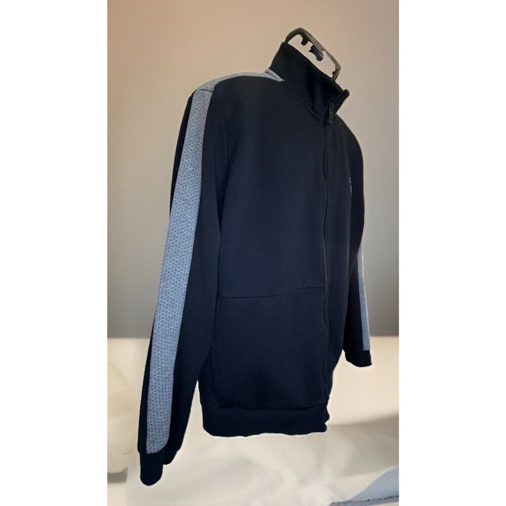 PUMA Men's Black/Gray Full-Zip Track Jacket Knit Polyester Size XL activewear