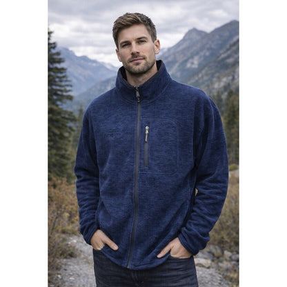 Free Country Sweater, Men's Size XL, Navy Blue, Full Zip, Zip Pockets