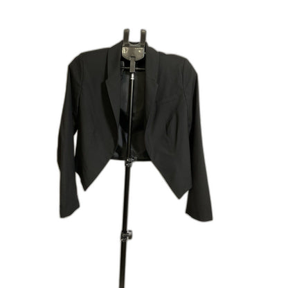 Mossimo Women's Size M Black Cropped Asymmetrical Open Front Blazer
