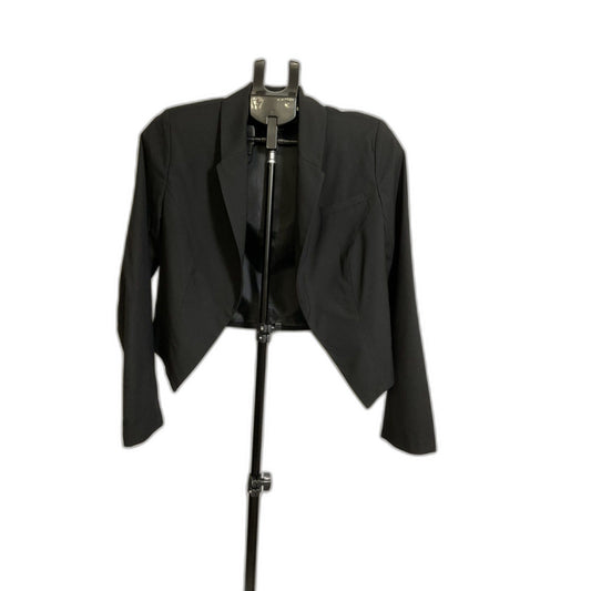 Mossimo Women's Size M Black Cropped Asymmetrical Open Front Blazer