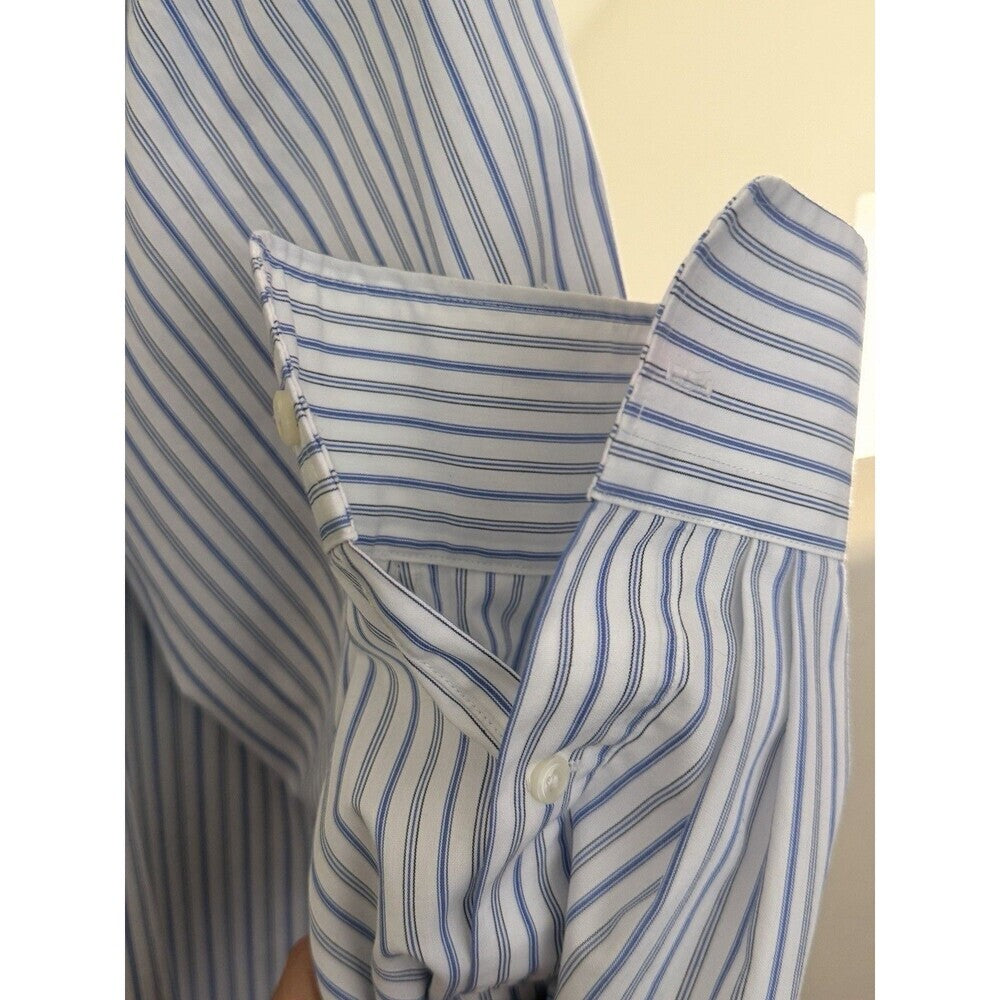 Lauren Ralph Lauren Classic Fit Non Iron Striped Button Down Shirt 16.5 34/35