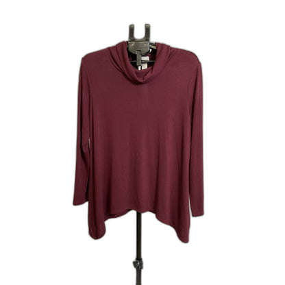 Chico's Cozy Cowl Neck Top Sz 2 (L) Red Maple NWT