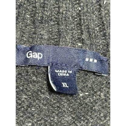 Gap Men's Charcoal Speckled Donegal-Style Quarter-Zip Sweater XL