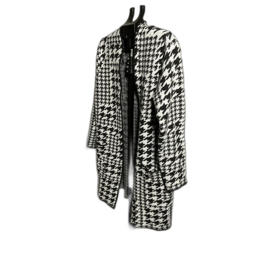 Nine West Houndstooth Duster Cardigan Coatigan Women's M