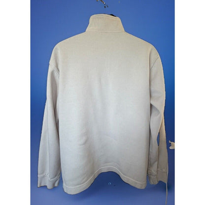 Izod Men’s Pullover Sweater Cream Quarter Zip Long Sleeve L