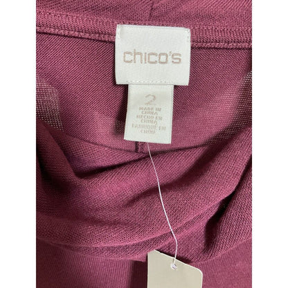 Chico's Cozy Cowl Neck Top Sz 2 (L) Red Maple NWT