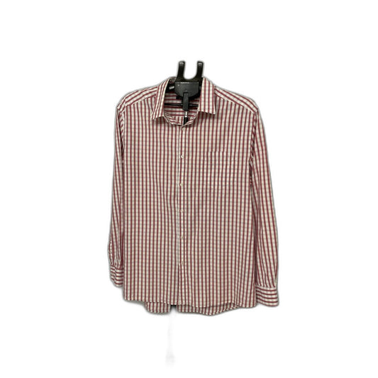 Kenneth Cole New York Men's XL Red White Gingham Check Button Down Shirt