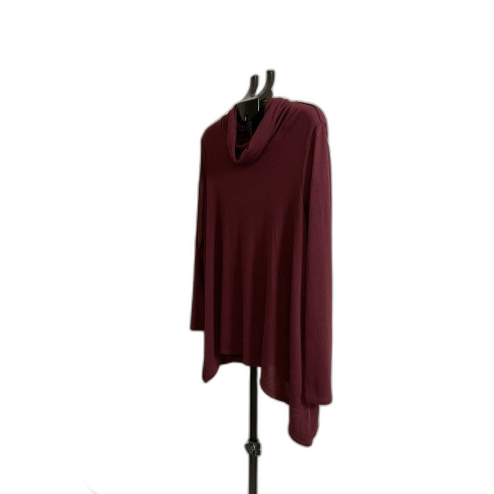 Chico's Cozy Cowl Neck Top Sz 2 (L) Red Maple NWT