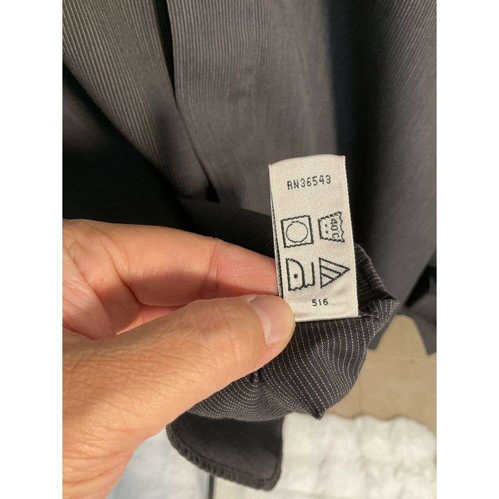 Van Heusen Men's 15.5 Gray Pinstripe Button Down Shirt