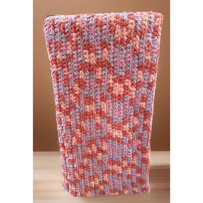 Handmade Crochet Super Soft Plush Orange Multicolored Baby Blanket 38"x27"