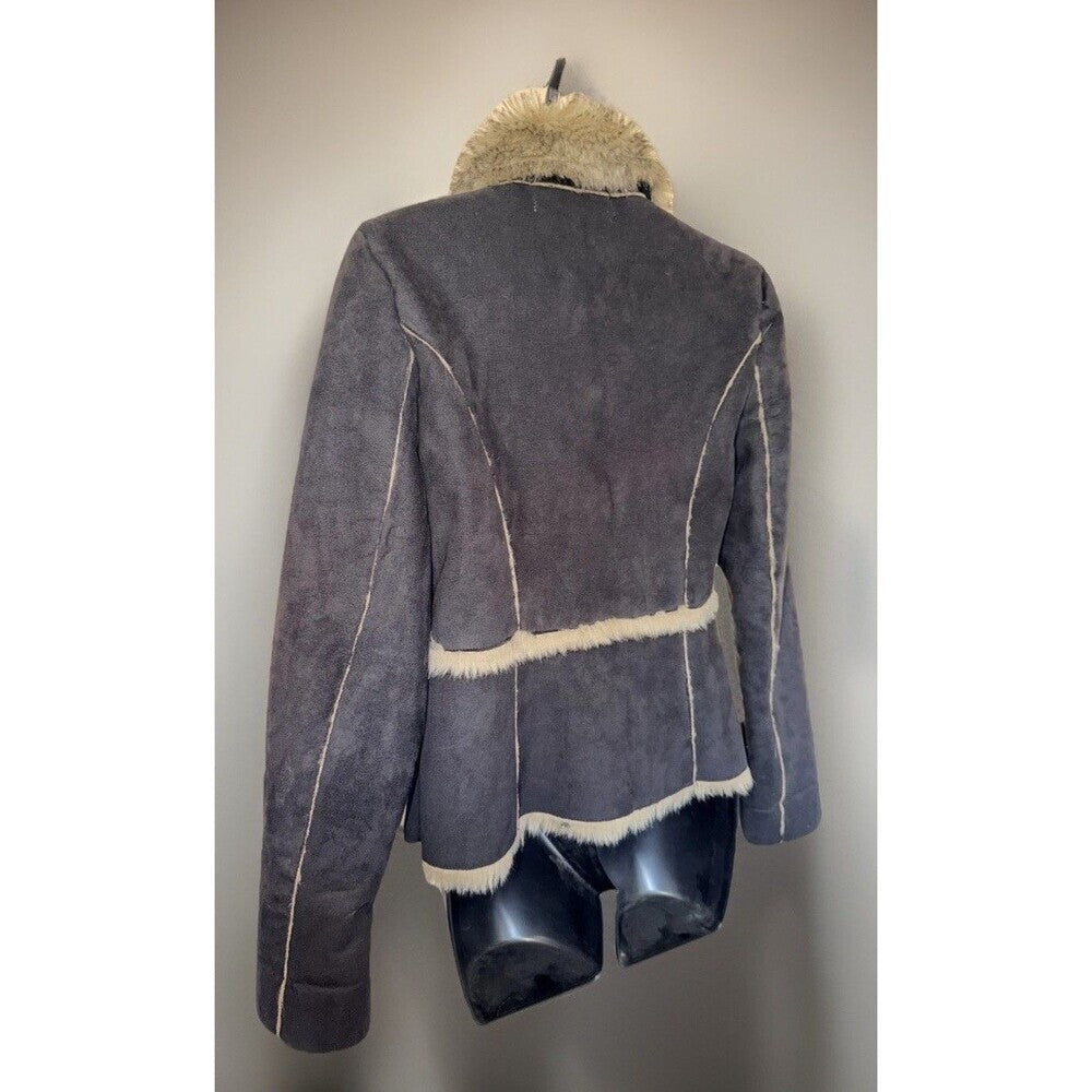 Vintage Women's Faux Sheepsking w/ Faux Fur Lining & Toggle Button Closures