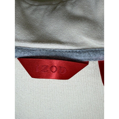 Izod Men’s Pullover Sweater Cream Quarter Zip Long Sleeve L