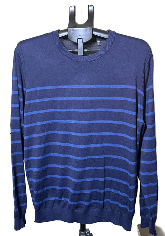 Murano navy striped crew neck sweater front view