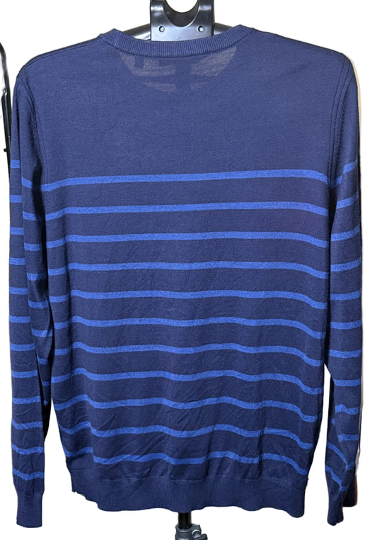 Murano navy striped crew neck sweater back view