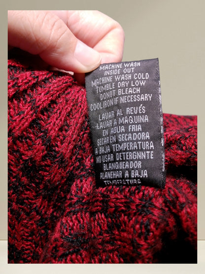 Care label with machine wash and care instructions