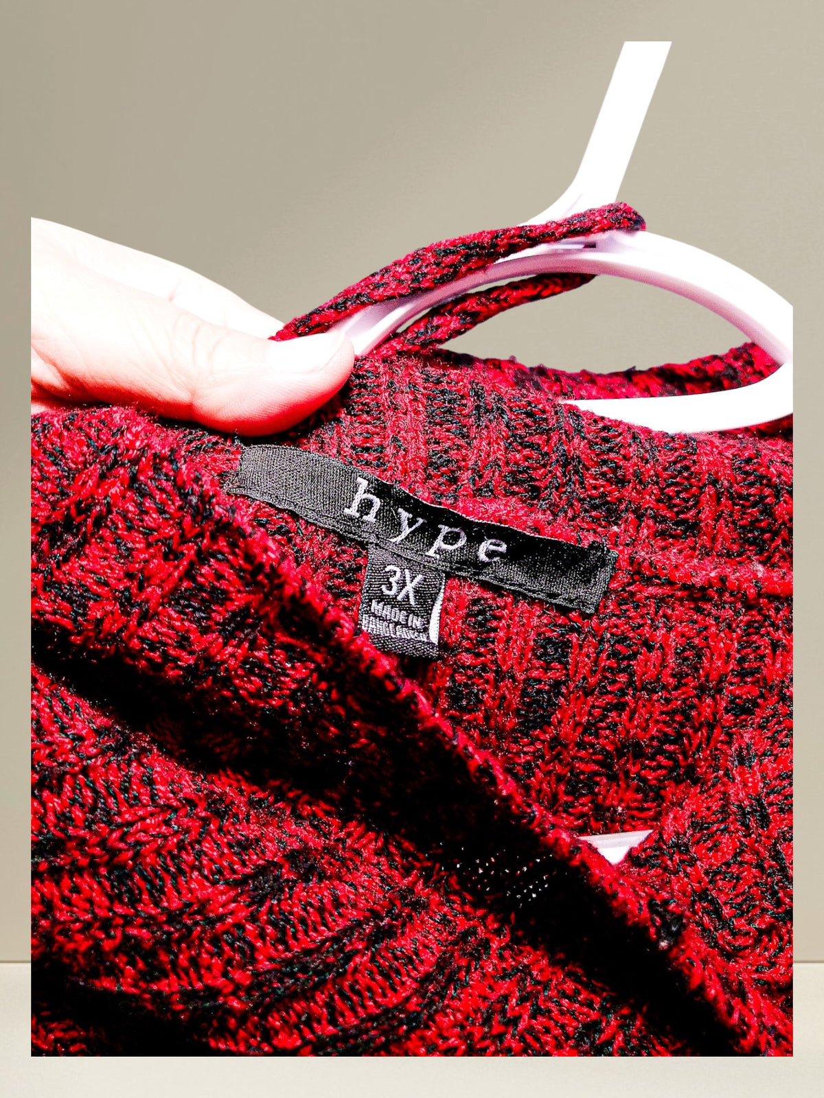 Hype brand and size tag on hanger, size 3X