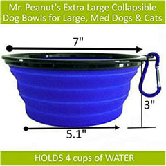 Single Blue Silicone Collapsible Travel Bowl - 12oz